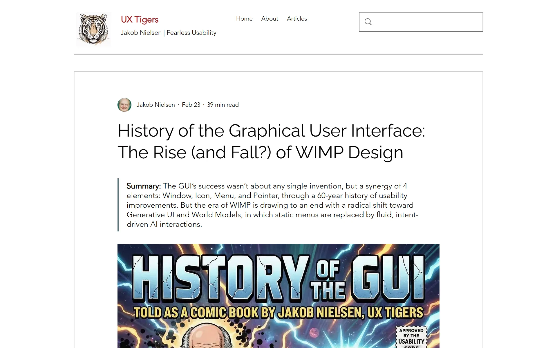 uxtigers.com — 완전한 GUI 역사 (1962~2026)