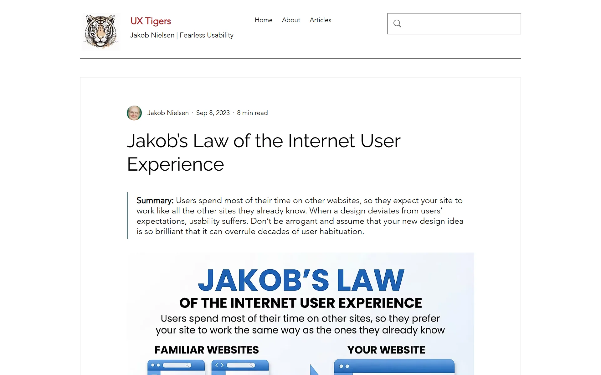 uxtigers.com — Jakob's Law of the Internet User Experience