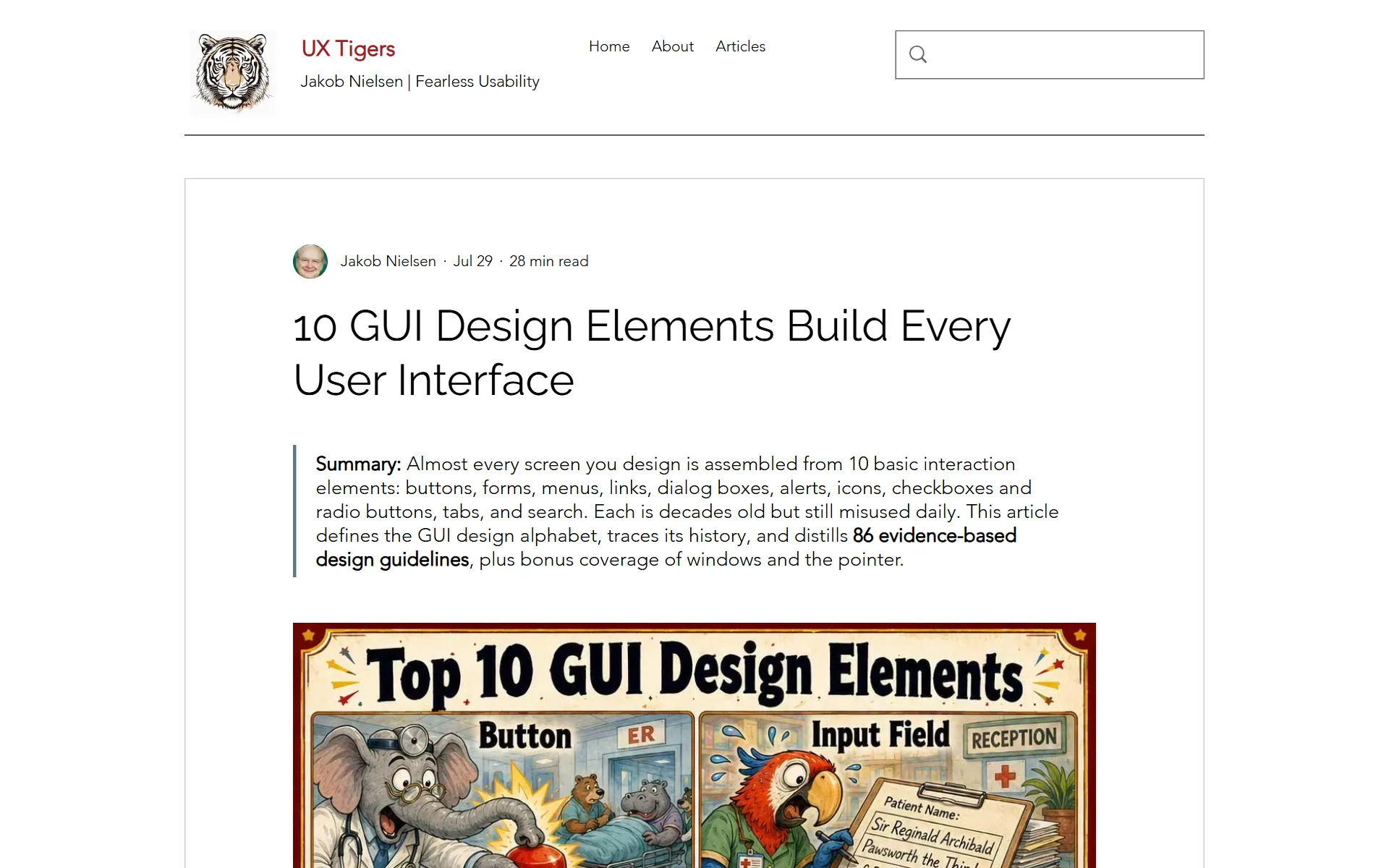 uxtigers.com — 10 GUI Design Elements Build Every User Interface