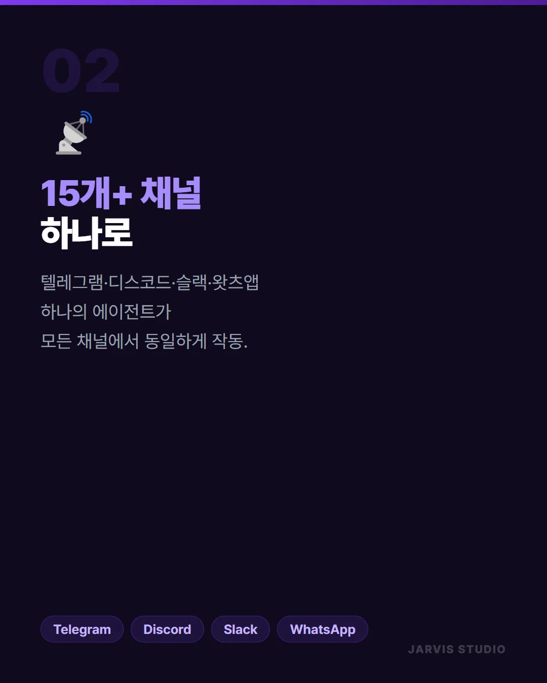 헤르메스 AI 에이전트 카드뉴스 4 — 15개 채널 통합 연동