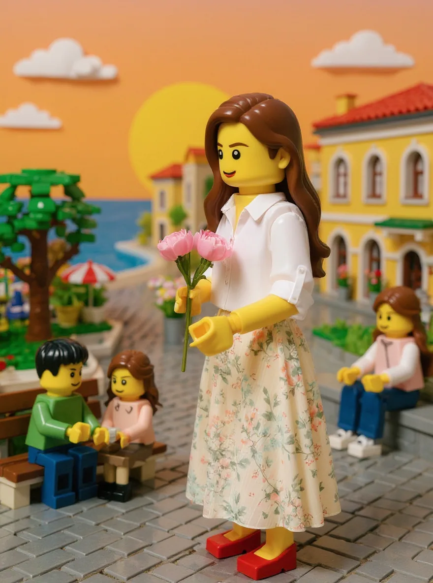 LEGO 변환 후 — 꽃 마을