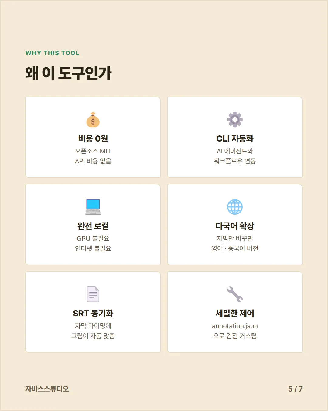 카드뉴스 5 — 주요 기능 6가지