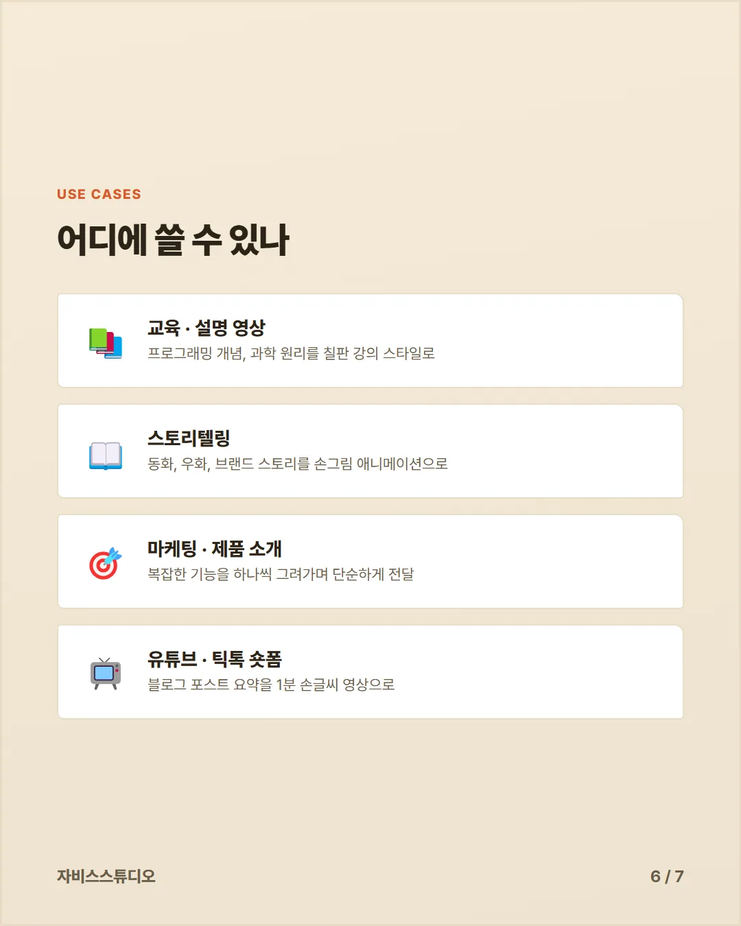 카드뉴스 6 — 활용 분야 4가지