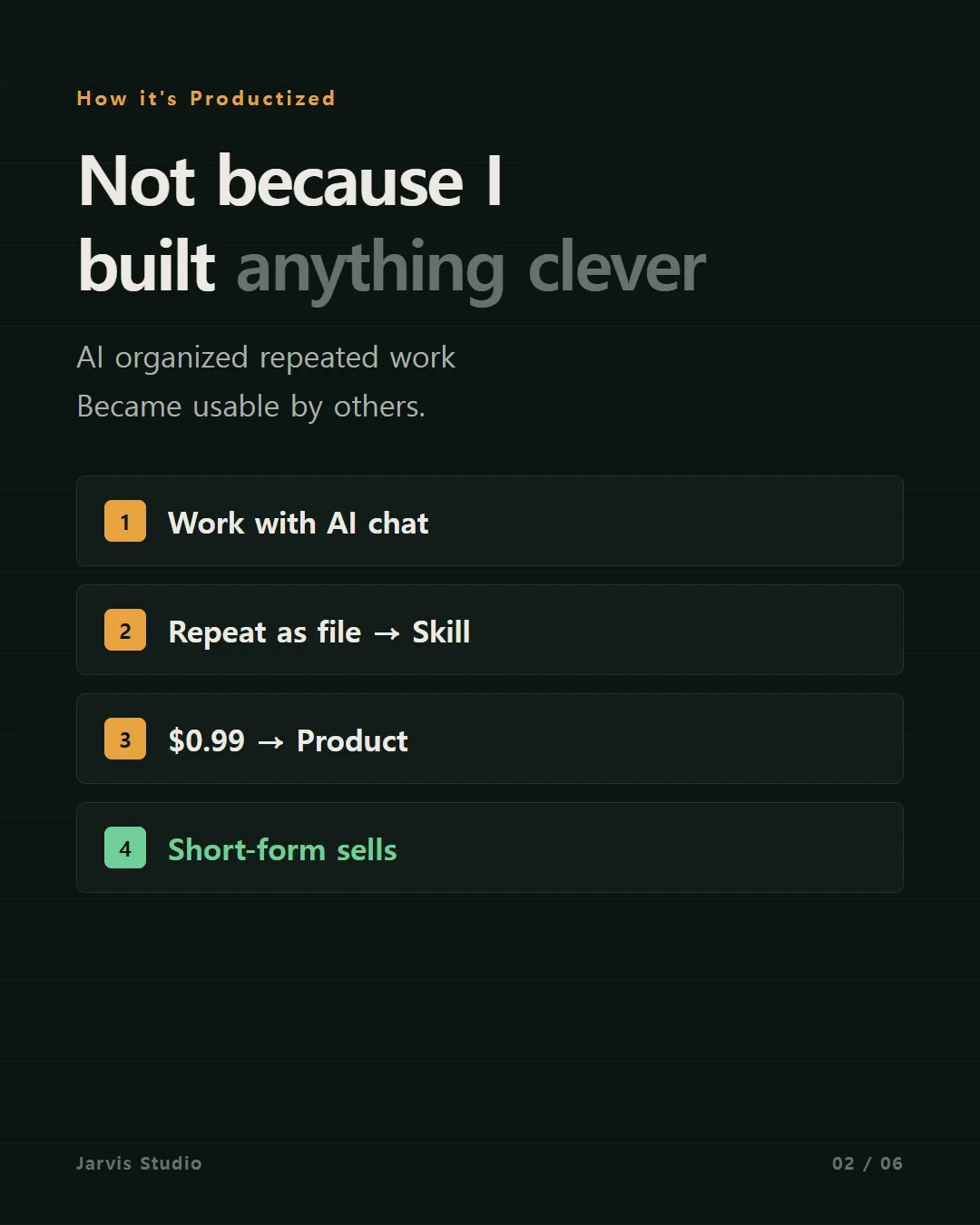 Not because I built anything clever