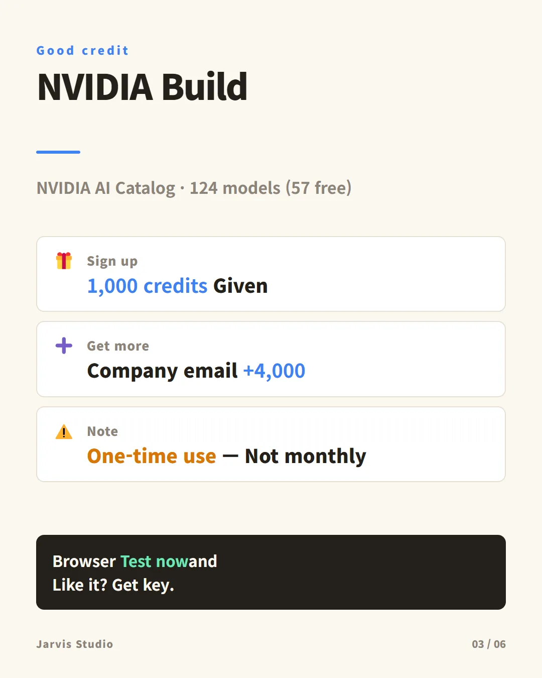 NVIDIA Build — the most generous credits