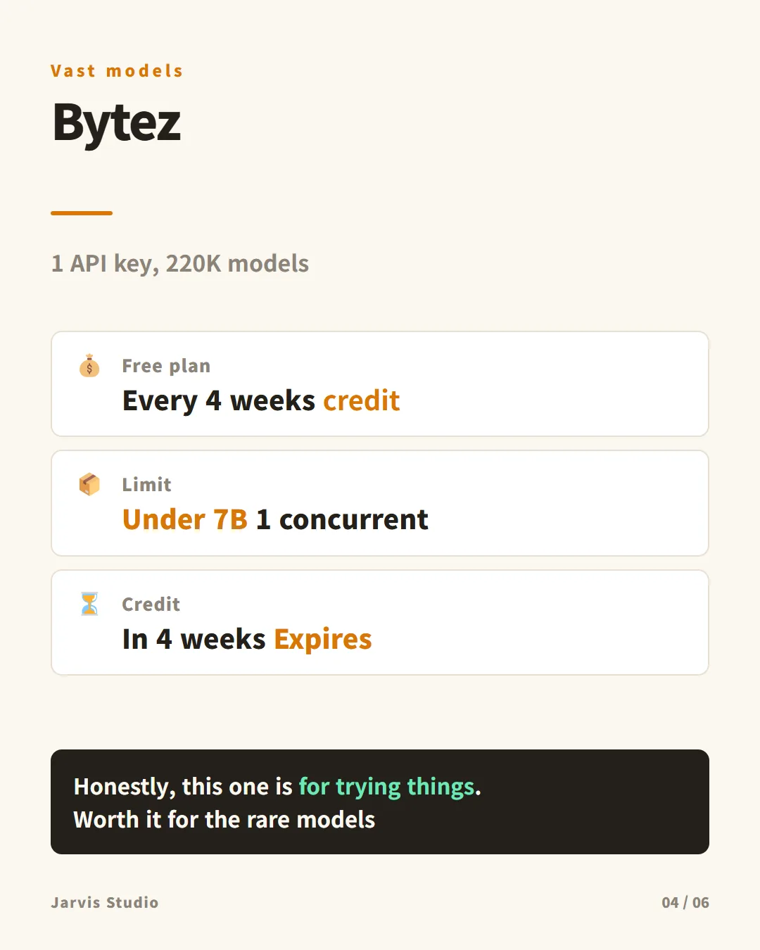 Bytez — 220,000 models, tight limits