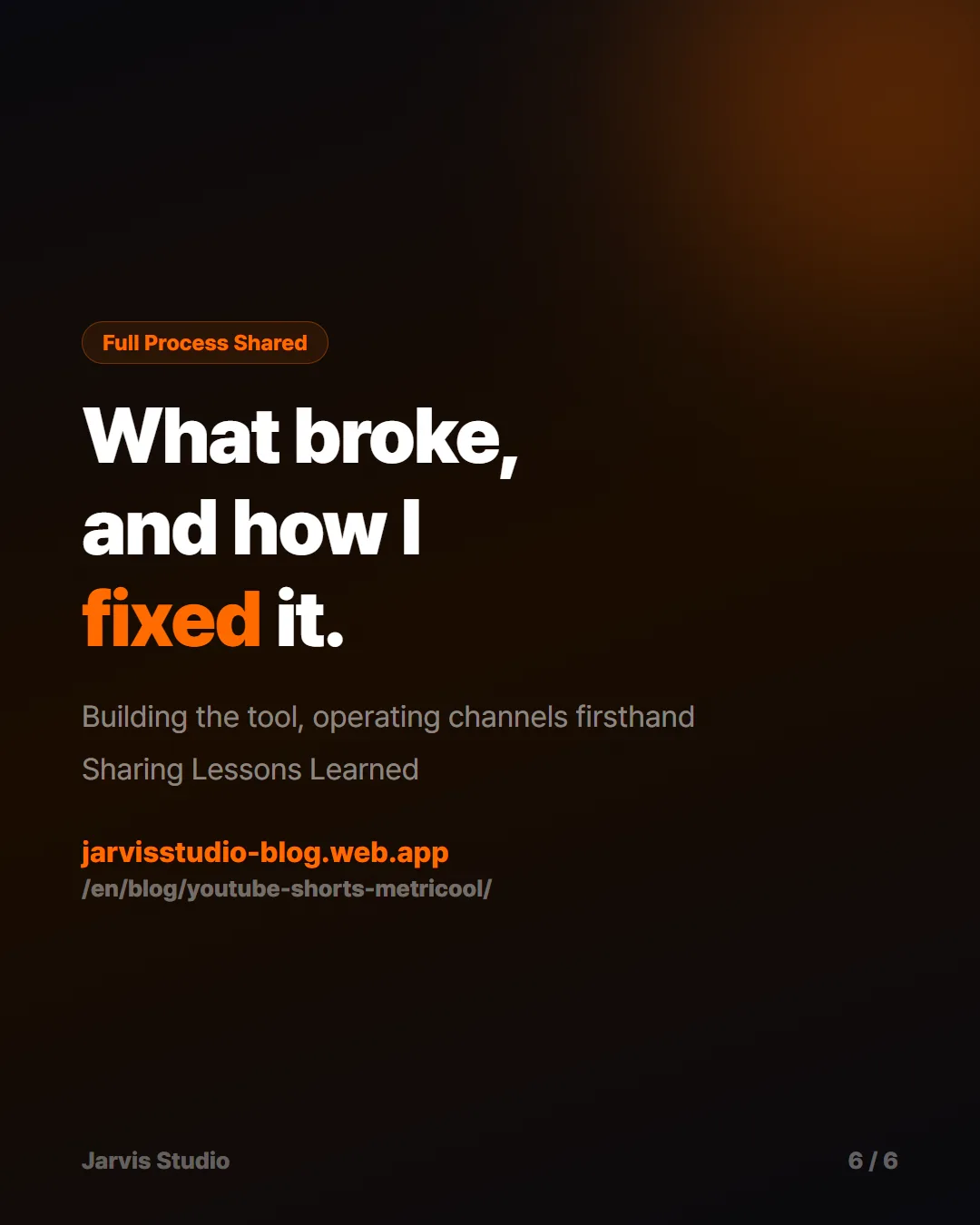 What broke, and how I fixed it